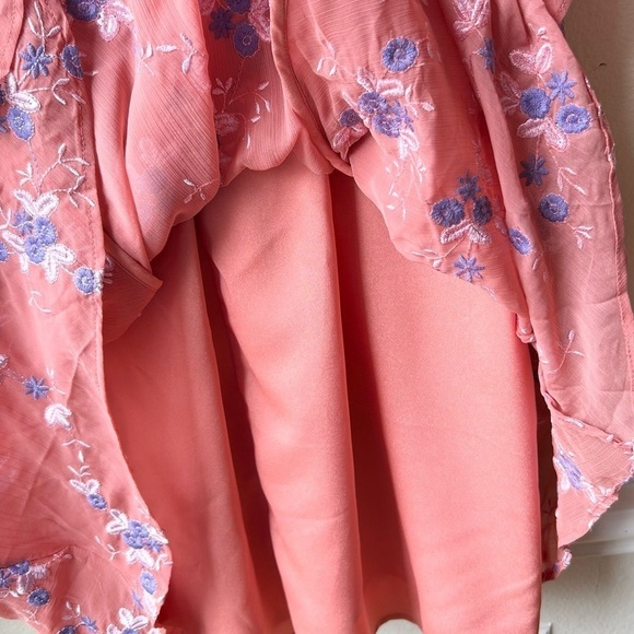 NWT LA MAISON TALULAH Sonder coral floral long sleeve ruffle midi dress Sz M - Picture 11 of 16